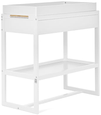 Dream On Me Arlo Changing Table in White – Enclosed Dressing Area with Safety Strap, Solid New Zealand Pinewood, Non-Toxic Finish, Spacious Fixed Storage Shelf, Water-Resistant 1 Changing Pad