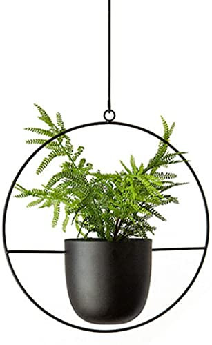 ZPYXBH Hängender Blumentopf Metall Blumenampel Schwarz Hängetopf Für Pflanzen Innen Moderner Blumentopf Hängend Übertopf Für Pflanzen Hängende Pflanzgefäße Für Terrasse Balkon Zimmerpflanzen