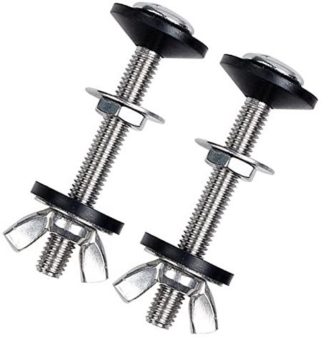 WVRLY Kit di fissaggio per cassetta WC, 2 pezzi, bulloni in acciaio inox, dadi a farfalla, dimensioni M6, 16 pezzi, riparazione e manutenzione WC