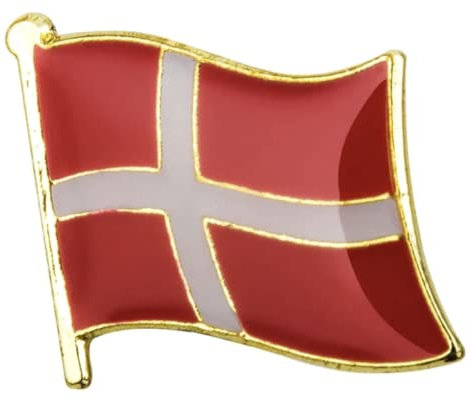 Denmark National Flag Enamel Metal Pin Badge Diplomat Lapel – 1.9cm x 1.6cm – Hard Enamel Danish Dannebrog Flag Brooch – Nordic Cross Symbol Pin for Jacket, Hat, or Backpack