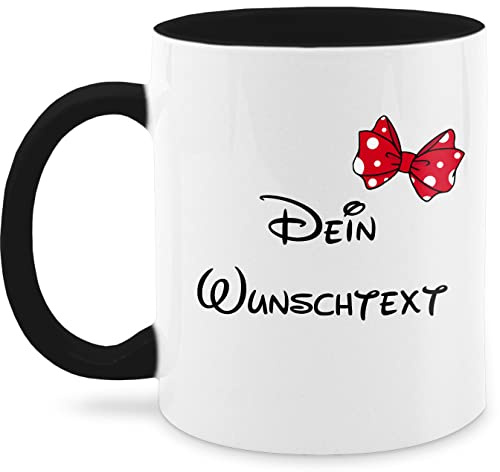 Tasse Tassen 325ml - Aufdruck selbst gestalten - Wunschtext mit Schleife I - 325 ml - Schwarz - girlfriend mugs custom mug personalisierte freundin glühweintassen text paartassen personalisierter