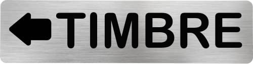 MovilCom® - Señal de acero inoxidable TIMBRE FLECHA IZQUIERDA | Placa puerta INOX | Señal informativa | Cartel Puerta 200X50mm