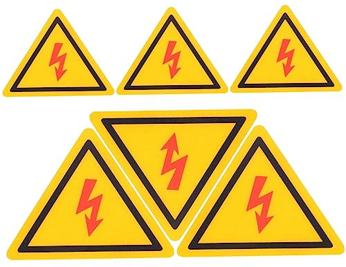 COHEALI 6stücke Hochspannung Warnschild Für Elektrozäune Aufkleber Mit Blitzsymbol Wasserfestes Polycarbonat Leuchtende Farben Für Energieversorgung Und Bauwesen Leicht Anbringbar