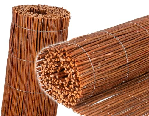 VOSS.garden 3m Weidematten 100cm hoch, Sichtschutzmatte aus Weide, Windschutz, Sonnenschutz, Weidenzaun, natürlicher Sichtschutz, Schutz vor Wind, Staub, Lärm, für Garten, Balkon, Terrasse
