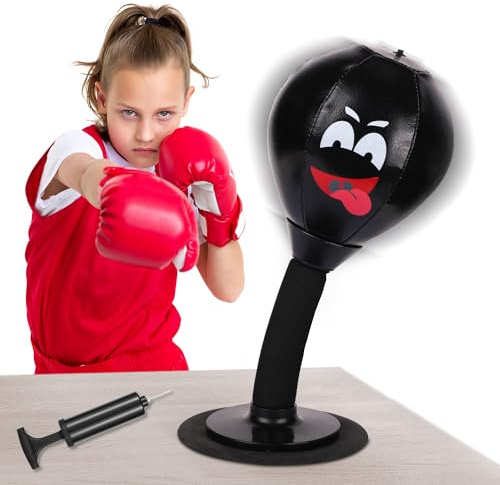 Sacco da boxe da scrivania, con ventosa, per alleviare lo stress, divertente sacco da boxe con elefante bianco, regalo divertente per bambini, adulti, colleghi, amici, ufficio
