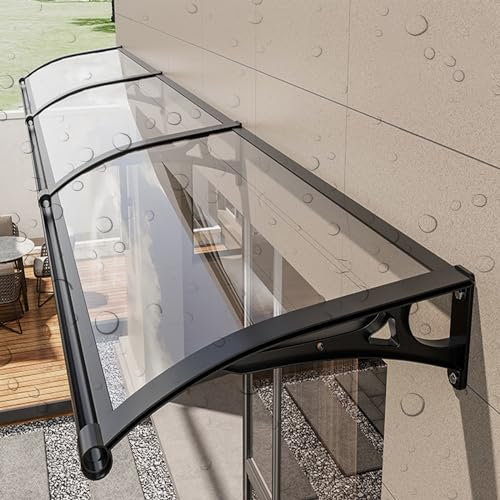 Modern Aluminiumhalterung Hauseingang Überdachung,Draußen Haustürdach Pultbogenvordach Mit Waschbecken, Vordach For Haustür,Polycarbonat Pultvordach Überdachung,Regen-,Schnee-, Sonnen-und UV-Schutz. (