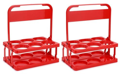 ISTOVO Portabevas de PláStico Plegable, Paquete de 2 Portabebidas Rojo, Portavasos, Soporte para Entrega de Bebidas, Café, Cerveza, Reutilizable