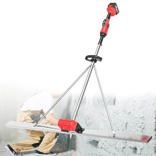 YMAOMAO Power-Beton-Estrich-Vibrationsset, Betonoberflächen-Estrich-Endbearbeitungswerkzeug, 6000 U/min, batteriebetriebenes Zement-Vibrations-Lineal-Set, Zement-Endbearbeitungswerkzeug,2Battery-1M