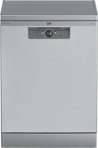 Beko BDFN26441SC Stand Geschirrspüler, 60 cm breit, 14 Maßgedecke, LED Display, Fast+, Startzeitvorwahl, Silber