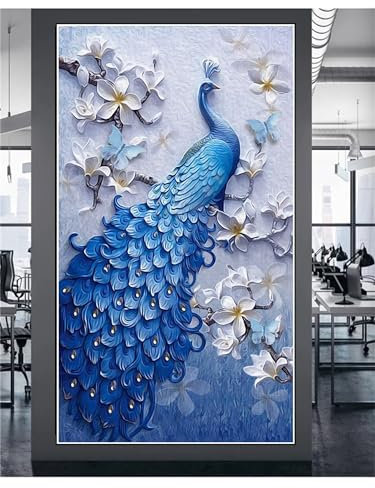 Diamond Painting Erwachsene XXL 89x50cm, Pfau Diamond Painting Kinder Blau Diamant Painting Bilder Malen Nach Zahlen Erwachsene Diamant Malerei Stickerei Set Kreuzstich Bilder Home Wand Dekor Z-7869