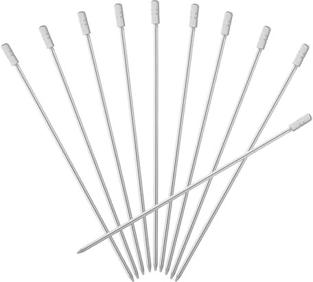QUARKZMAN 10uds Inoxidable Acero Cóctel Dientes Palillos, 4,25 Pulgadas Metal Cóctel Púas Fruta Palos Reutilizables Largos Martini Picos Cóctel Brochetas, Plata Cuadrado