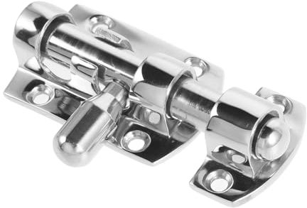 NIYANGLE 1 Set serratura della porta della barca chiavistello porta serratura porta Serratura per porte scorrevoli serrature per la casa chiavistello a botte acciaio inossidabile 316 Silver