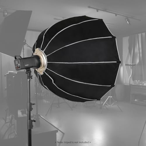 Softbox, Fotografie-Beleuchtung, Softbox, Beleuchtungsset, Faltbar, 12-seitig, Parabolische Bowen-Montage, Studio-Softbox mit Weicher Stoffgitter-Tragetasche für Fotografie,