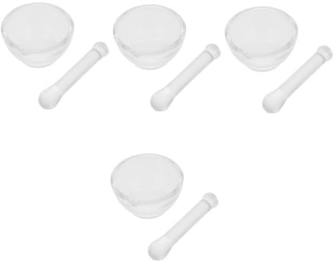 OKUMEYR Juego De 4 Morteros Para Medicina Tazón De Mortero Mortero De Laboratorio Mortero De Vidrio Juego De Mortero Resistente Para