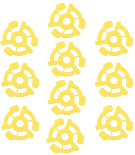 VGOL Adattatore Distanziatore Per Dischi In Vinile In Plastica Piatta Da 10 Pezzi Inserti A Scatto Accessori Adatti Per Giradischi In Vinile Da 7 Pollici A 45 Giri (giallo)