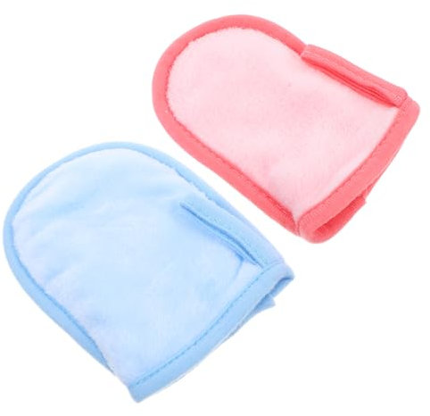 2pcs Face Makeup Cleaning Mitts Long-staple Cotton Washcloths