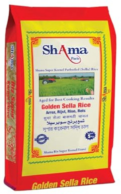 Shama Riz Sella Doré, Riz Étuvé Super Kernel, 5 kg