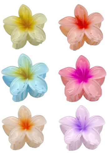 TPZORJX 6 Piezas Flor Pinzas Pelo Mujer: Pinzas Para el Pelo de Flores Antideslizantes Grandes Para Cabello Grueso - Accesorios Para Peinados Para Mujeres y Niñas (8 cm)