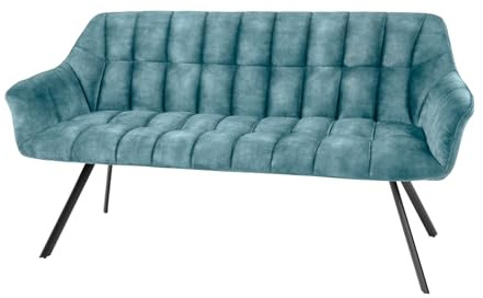 Sitzbank PAPILLON - 165cm - petrol schwarz - Samt Metall-Beine
