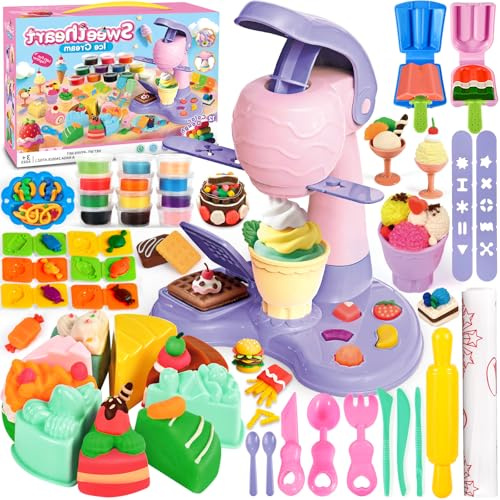 TEBOKHAD Formine per Plastilina, 46 Pezzi Giochi di Plastilina per Bambini 2-12 Anni, Regalini Fine Festa Compleanno per Ragazza Ragazzo, Pasta da Modellare, 12 Vasetti