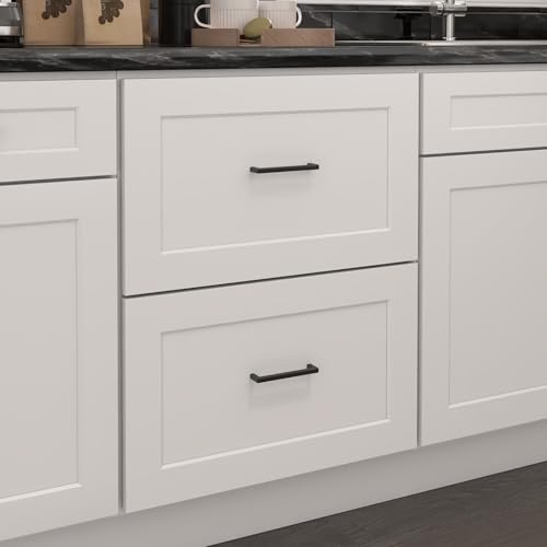 Furinno Shaker Drawer Base Kitchen Cabinet with 2-Drawers, Ready to Assemble, 24 D x 24 W x 34.5 H, White
