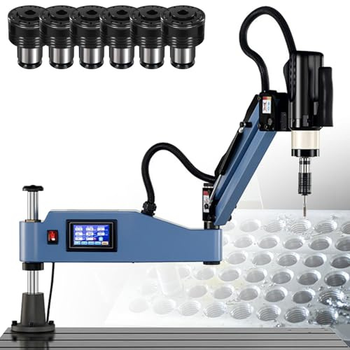 SHENGSHIYU Filettatrice 600W Filettatrice Automatica per Produzioni in Serie,Corsa Verticale 500mm,Portata 1000mm,Braccio orientabile 360° per Filettature Diverse M3～M12
