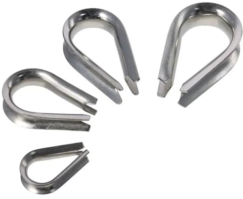CGUOHU Guardacabos De Cuerda De Cable Guardacabos de Acero Inoxidable 304 for Cable de 3-8 mm, 100 Unidades, con Anillo de sujeción en Forma de U.(2mm)