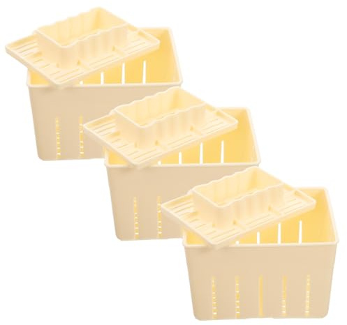 3 Set Plastic Tofu Press Mould with Lid for Easy Removal