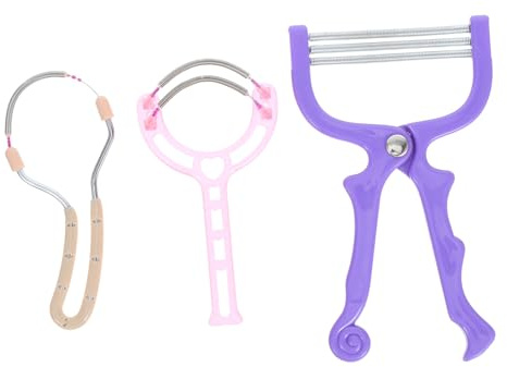 Gesichtshaarentferner 3 Stück mit Edelstahlfedern, Abs | Kinn und Oberlippe, Manuell Nutzbar, ohne Harte Chemie, Beauty Tool in Zufälliger Farbwahl Zufällige Farbe