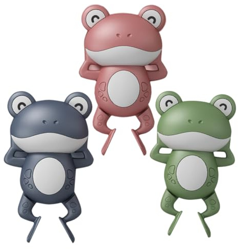 Hohopeti Jouets De Bain à Remonter pour Bébé 3 Pièces, Animaux en Plastique Sécurisé, Couleurs Bleu, Rose Et Vert, Jeu Aquatique Ludique pour Tout-Petits Pendant Le Bain