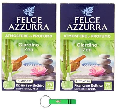 Felce Azzurra Aria Casa Giardino Zen Refil, deodorante per ambienti 20 ml + portachiavi Beni Culinari