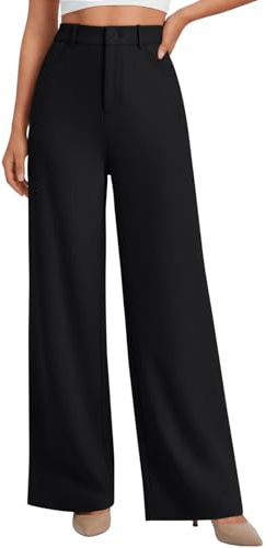 LILLUSORY Women Wide Leg Dress Work Pants Trousers Slacks Pantalones Mujer | Summer Spring Winter 2026 Petite Business Dressy Casual Capsule Wardrobe Teacher Outfits Clothes Clothing Black M