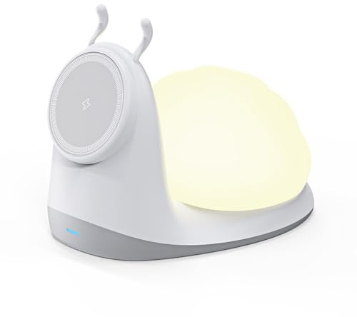YROHGKPN Carga en forma de caracol con luz nocturna portátil desmontable, batería de 500 mAh, USB C, adecuada para uso doméstico, lámpara de estado de ánimo portátil desmontable