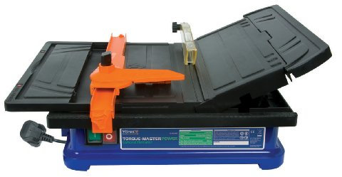 Vitrex 103402NDE Torque Master Power Cutter (diamond cutting blade) splash guard with a variable height adjustments fully adjustable mitre guide with unique ratchet mechanism