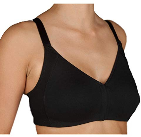 Selene, Reggiseno Donna in Cotone Traspirante, Senza Ferretto e Imbottitura, Collezione Blanca, Colore Nero, Taglia 5D
