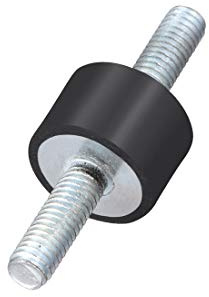 sourcing map 4 Stücke Gummi Stoßdämpfer Verdoppelt Enden Halterungen Schwingungsdämpfer mit M5 x15mm Bolzen | Beidseitiges Außengewinde. Antivibrations-Isolator für Mechaniker. Ideal für Kompressoren, Motoren und Wasserpumpen.