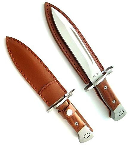 KOSxBO® Outdoormesser CCCP Messer - 26cm - Abfangmesser - Gürtelmesser - Bajonett - Angelmesser - taktisches Messer - Hunting Knife- Inklusive Gürteltasche