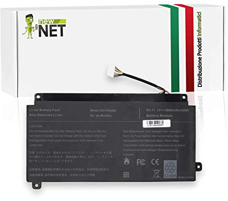NewNet - Batteria PA5208U-1BRS Compatibile con Notebook Toshiba Satellite Radius 14 E45w 15 P50W E45W-C4200X P55W P55W-C5204 P55W-C5208B P55W-C5208X-4K P55W-B5224 p55w-c5200x P55w-c5208x [3860mAh]