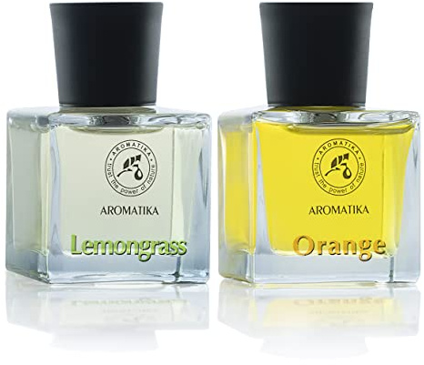 Diffuseur de Parfumé 2x50ml - Diffuseur de Roseaux Lemongrass & Orange - avec Huile Essentielle - Bâtonnets de Parfum - Parfum Ambiance Maison - Parfum Air - Diffuseur avec Les Bâtons