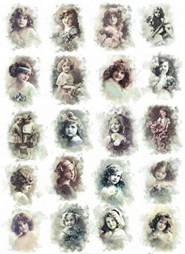 Zita`s Creative Reispapier A3 - Miniature Old Portraits. Motiv-Strohseide, Strohseidenpapier, Decoupage Papier