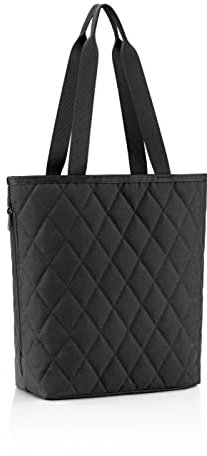 reisenthel classic shopper M rhombus black – Geräumige Shopping Bag und edle Handtasche in einem – Aus wasserabweisendem Material, Farbe:rhombus black