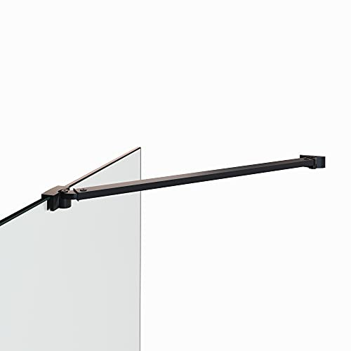 i-flair - Barra de apoyo para pared de ducha (6/8/10 mm, con articulación giratoria de 180°, estabilizador de acero inoxidable, V2A, longitud de 49 cm, para ducha de cristal, 25 bm, color plateado