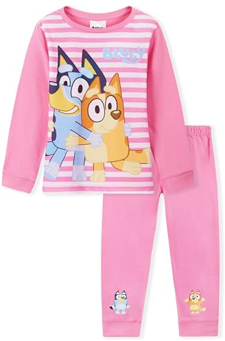 Bluey Girls Long Pyjama Set, Comfy Breathable Loungewear - Gifts for Girls