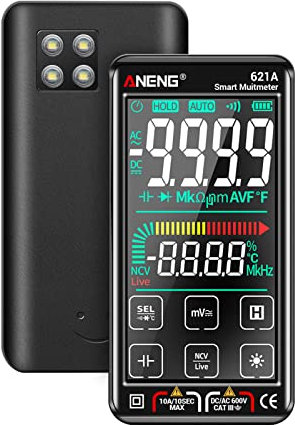 SHUIYUE 621A Écran Tactile Multimètre Numérique Intelligent 9999 Comptes Gamme Automatique Rechargeable Portable NCV Compteur Universel Voltmètre Ampèremètre