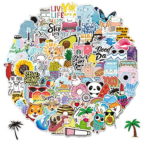 Cute Vsco Vinyl Aesthetic Waterproof Stickers,Stickers for Water Bottles Laptop Skateboard Hydroflask Computer Stickers for Teens Kids Girls