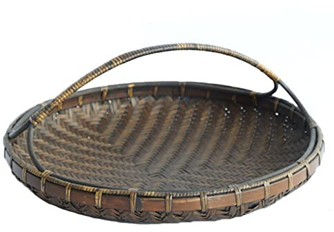 Charola de Servicio Bandejas de bandejas tejidas con manijas sirviendo bandejas conjuntos de té mesas de café bandejas decorativas bandejas de almacenamiento de alimentos for servir bebidas y comida e