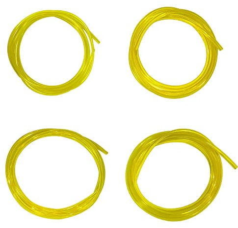 4 Sizes Premium Petrol Fuel Line Hose 5 Feet Long Hose for Poulan Craftman Chainsaws Lawn Mower String Trimmer Blowers Common Weedeater 2 Cycle Small Engines(Yellow 4Pcs)
