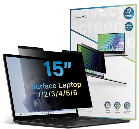 SenseAGE Magnetischer Blickschutzfilter für Surface Laptop 15 Zoll (6/5/4/3/2/1) – Abnehmbare Privacy Screen Sichtschutzfolie, Anti-Spy & Anti-Blaulicht