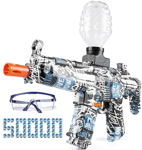Gel Ball Blasters, Elektrischer Gel Ball Blasters mit 50000 BäLlen und Schutzbrille für Outdoor-Sportarten und Teamspiele für Kinder und Erwachsene, Geschenk für Kinder Ab 8+