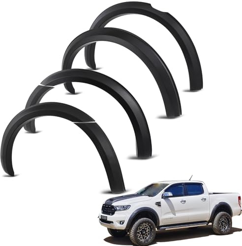 JHCHAN Élargisseurs d'aile 30 mm pour Ford Ranger Wildtrak Accessoires | Double Cabine Limited Wildtrak X Platinum Raptor 6 pièces Passage de Roue sans Assistant de stationnement